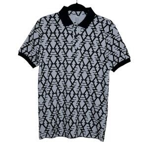 Custardoy Le Chaos black logo short sleeves polo shirt size Small